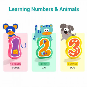 Puzzle din lemn - Numere si animalute - Img 3