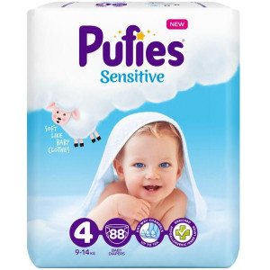 Scutece Pufies Sensitive Nr.4, 9-14kg, 88 buc