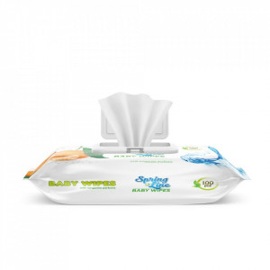 Servetele Umede Spring Line Baby Extract de mandarine 100 buc Cu Capac - Img 2