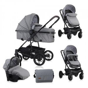 Set Carucior 3 in 1, S 500, cos auto inclus, Lorelli, Dark Grey Lighthouse - Img 1