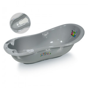 Cada de baie 100 cm cu dop cu covor antiderapant , Grey