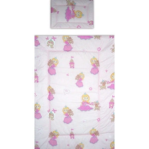 Lenjerie patut - Printesa cu Ursulet, 5 piese, roz - Img 1