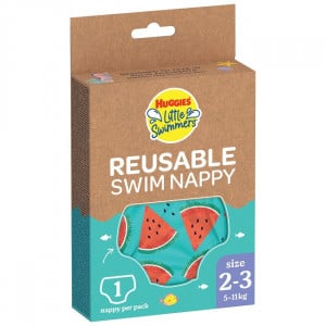 Scutec-chilotel pentru baie refolosibil, Huggies, nr 2-3, 5-11 kg, 1 buc, Watermelon - Img 1