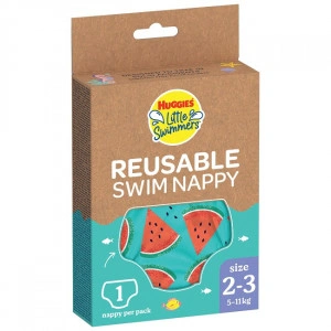 Scutec-chilotel pentru baie refolosibil, Huggies, nr 2-3, 5-11 kg, 1 buc, Watermelon