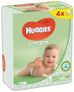 Servetele umede Huggies Natural Care, Quad, 4x56 buc