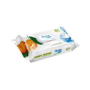Servetele Umede Spring Line Baby Extract de mandarine 100 buc Cu Capac - Img 1