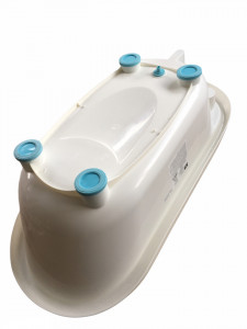 Set cadita 88 cm cu termometru, reductor si accesorii, White Blue - Img 5