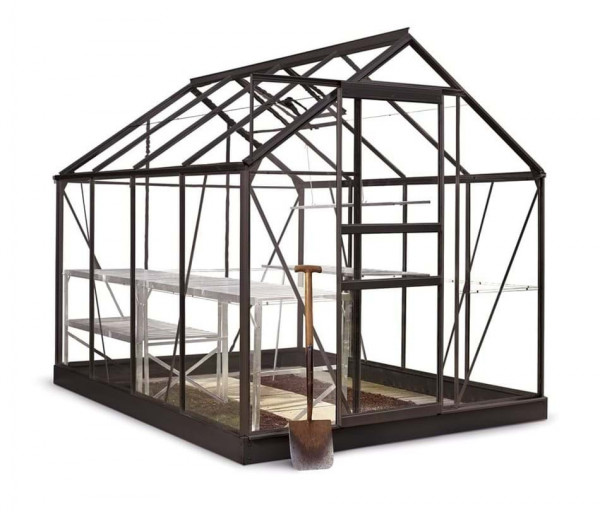 Халета POPULAR GREENHOUSE 5 кв.м, с 3 мм градинско стъкло, цвят: черен