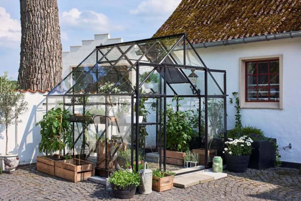 Sera HALLS QUBE+ 6,6 кв.м, с 3 мм закалено стъкло, цвят: черен