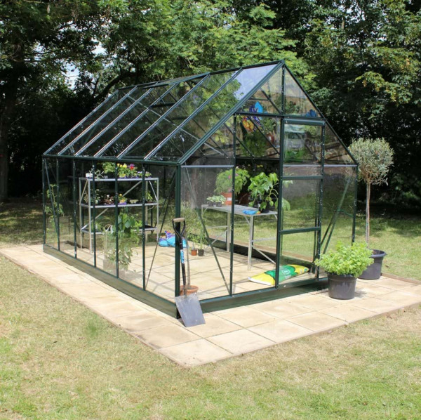 Sera HALLS UNIVERSAL 9,9 m², 3 mm-es edzett üveggel, színe: zöld