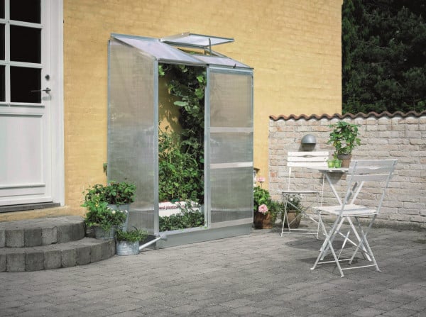 Sera HALLS ALTAN 0,9 mp, cu policarbonat 4 mm, culoare: aluminiu