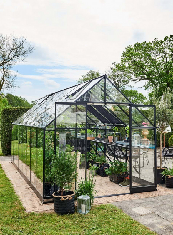 Sera HALLS QUBE+ 13 m2, 3 mm-es edzett üveggel, szín: fekete