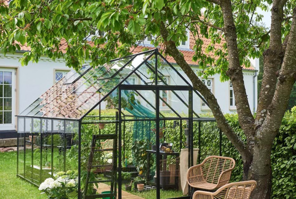 Sera HALLS QUBE+ 9,9 кв.м, с 3 мм закалено стъкло, цвят: черен
