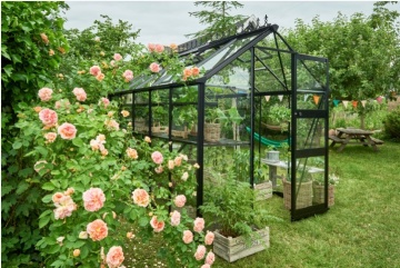 Халета COTSWOLD Burford 610 - 6,16 кв.м - 6,16 кв.м, с 3 мм закалено стъкло, цвят: Черно - Img 1