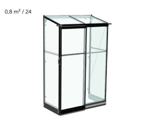 Sera HALLS QUBE 2 model de perete 0,8 mp, cu sticlă securizată 3 mm, culoare: neagră - Img 8