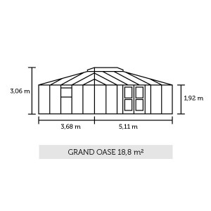 Зимна градина JULIANA GRAND OASE 18,8 m², с 3 mm закалено стъкло, цвят антрацит с черно - Img 2