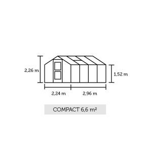 Оранжерия JULIANA COMPACT 6,6 кв.м, с 10 мм поликарбонат, цвят антрацит - Img 2