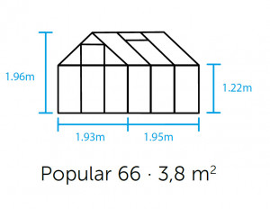 HALLS POPULAR Оранжерия с площ 3,8 m² и 3 мм градинско стъкло, цвят: зелен - Img 2