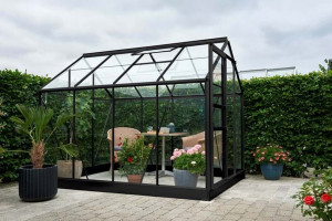 HALLS POPULAR GREENHOUSE 5 m2, 3 mm-es kertészeti üveggel, szín: fekete - Img 2