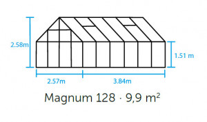Sera HALLS MAGNUM 9,9 m2, 3 mm-es edzett üveggel, szín: fekete - Img 2