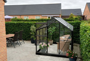 Халета POPULAR GREENHOUSE 5 кв.м, с 3 мм градинско стъкло, цвят: черен - Img 3