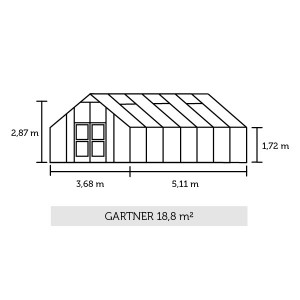 Оранжерия JULIANA GARTNER 18,8 кв.м, с 10 мм поликарбонат, цвят алуминий с черно - Img 2