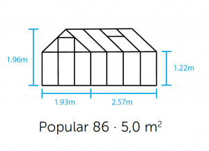 Халета POPULAR GREENHOUSE 5 кв.м, с 3 мм градинско стъкло, цвят: черен - Img 4