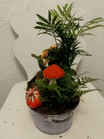 Oază de Toamnă: Aranjament Floral Natural (Terrarium Deschis) - Img 4