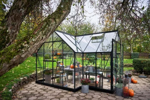 Sera HALLS ГРАДИНСКА СТАЯ 12,9 кв.м, с 3 мм закалено стъкло, цвят: черен - Img 1