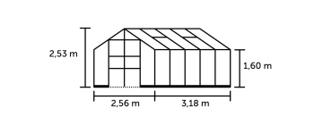 Халета COTSWOLD COTSWOLD Blockley 810 - 8,14 кв.м, с 3 мм закалено стъкло, цвят: Черно - Img 2