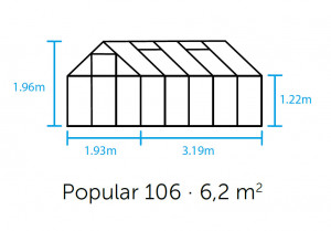 HALLS POPULAR Оранжерия с площ 6,2 m² и 3 мм градинско стъкло, цвят: зелен - Img 2