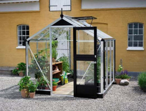 Оранжерия JULIANA COMPACT 5 кв.м, с 3 мм закалено стъкло, цвят алуминий с черно - Img 1