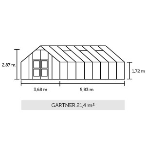JULIANA GARTNER 21,4 m2, 10 mm-es polikarbonát, antracit színben - Img 2