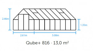 Sera HALLS QUBE+ 13 кв.м, с 3 мм закалено стъкло, цвят: черен - Img 2