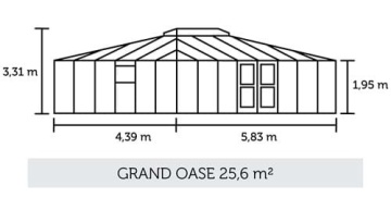 Sera JULIANA GRAND OASE 25.6 mp, cu sticlă securizată 3 mm, culoare antracit cu negru - Img 6