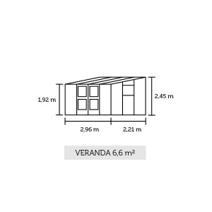 Sera JULIANA VERANDA 6,6 кв.м, модел за стена, с 3 мм закалено стъкло, цвят антрацит - Img 6