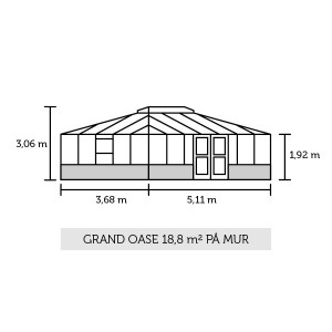 Зимна градина JULIANA GRAND OASE 18,8 m², за модулна система, висок фундамент, с 3 mm закалено стъкло, цвят антрацит с черно - Img 2