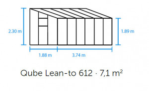 Sera HALLS QUBE 6 model de perete 7,1 mp, cu sticlă securizată 3 mm și policarbonat 6 mm la acoperiș, culoare: neagră - Img 5