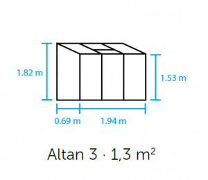 Sera HALLS ALTAN 1,33 кв.м, с 4 мм поликарбонат, цвят: черен - Img 2