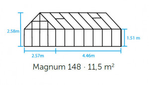 Sera HALLS MAGNUM 11,5 m2, 3 mm-es edzett üveggel, szín: fekete - Img 2