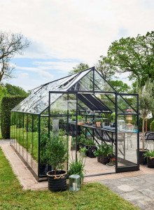 Sera HALLS QUBE+ 13 кв.м, с 3 мм закалено стъкло, цвят: черен