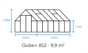 Sera HALLS QUBE+ 9,9 m2, 3 mm-es edzett üveggel, szín: fekete - Img 2