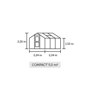 Оранжерия JULIANA COMPACT 5 кв.м, с 10 мм поликарбонат, алуминиев цвят с черно - Img 6