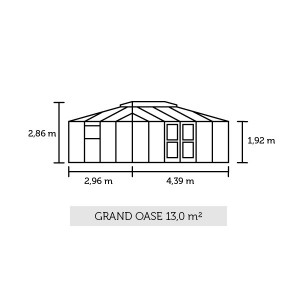 JULIANA GRAND OASE 13 m2, 3 mm-es edzett üveggel, antracit és fekete színben. - Img 7