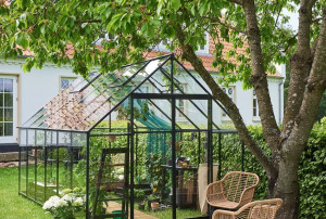 Sera HALLS QUBE+ 9,9 кв.м, с 3 мм закалено стъкло, цвят: черен - Img 1