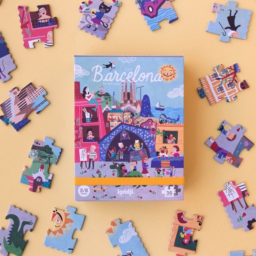 Puzzle reversibil - Zi si noapte in Barcelona - Londji Barcelona