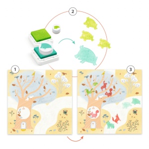 Joc creativ cu stampile - Animale din padure | Djeco - Img 3