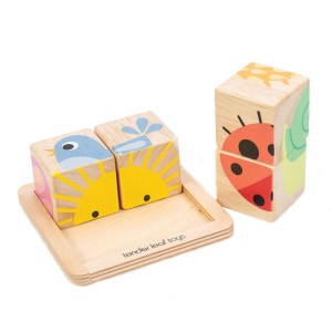 Puzzle educativ Cuburi ilustrate -Baby Blocks - Tender leaf - Img 3