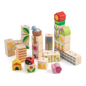 Blocuri stivuibile cu ilustratii din gradina- Garden Blocks - Tende leaf - Img 1