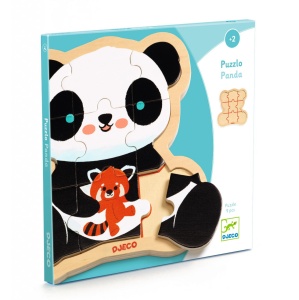 Puzzle din lemn - Ursuletul Panda | Djeco - Img 1